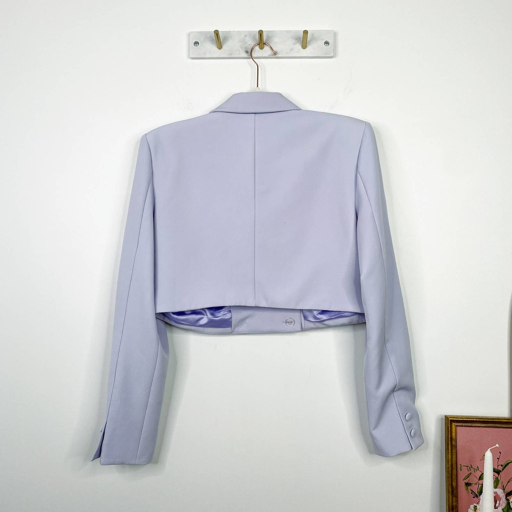 SONG OF STYLE lilac purple double breasted crop blazer M - Picture 3 of 8